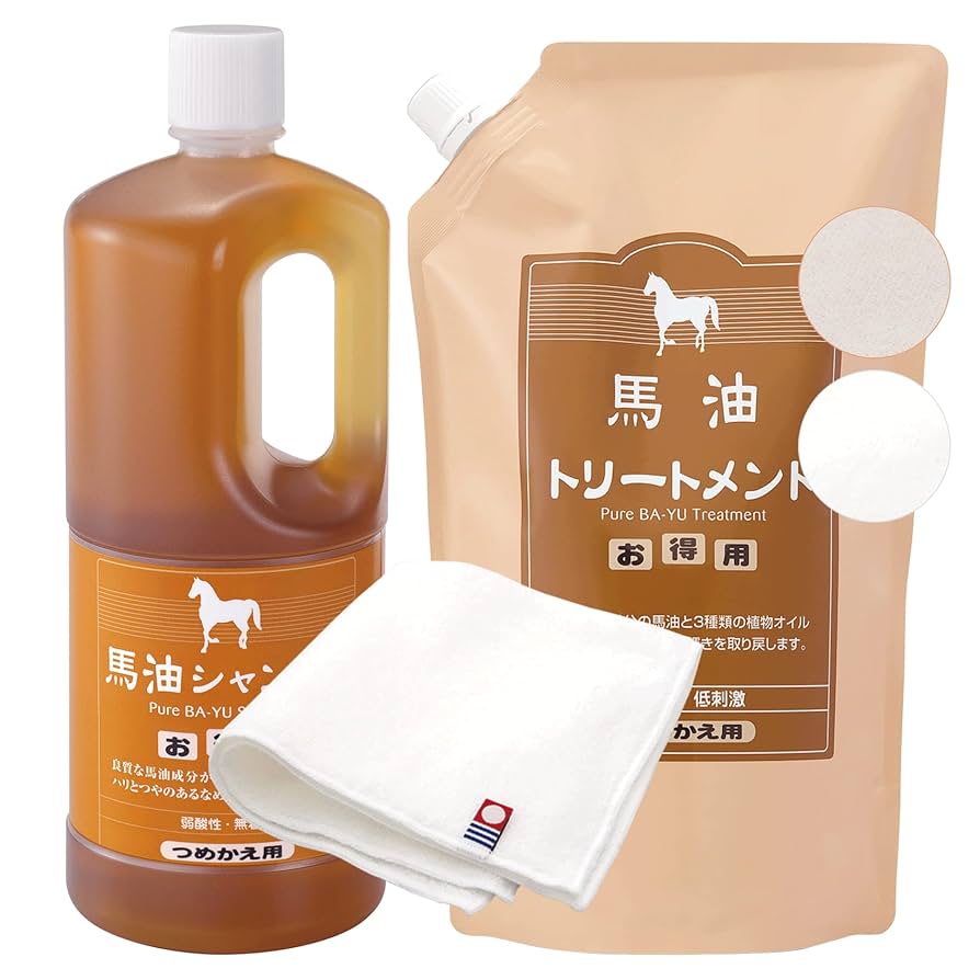 旅美人◎アズマ商事◎馬油トリートメントセット Amazon | アズマ商事の馬油シャンプー、トリートメント（小